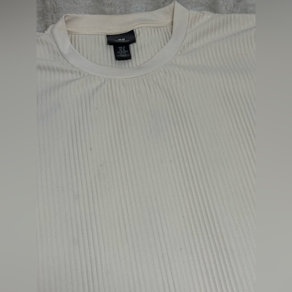 H&M Off-White Ribbed Tee - Picture 5 of 7